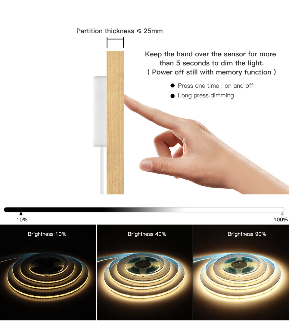 Taśma LED COB USB 5V do lustra makijażowego
