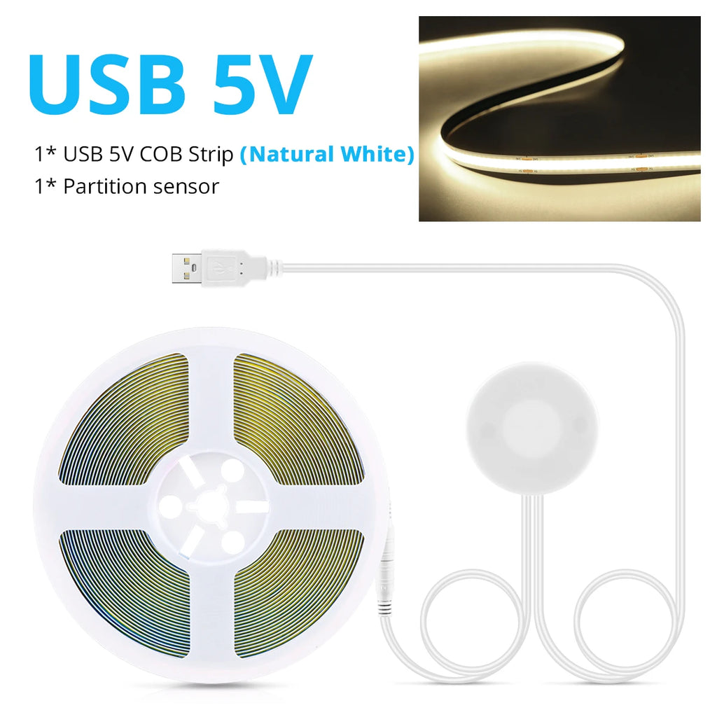 Taśma LED COB USB 5V do lustra makijażowego