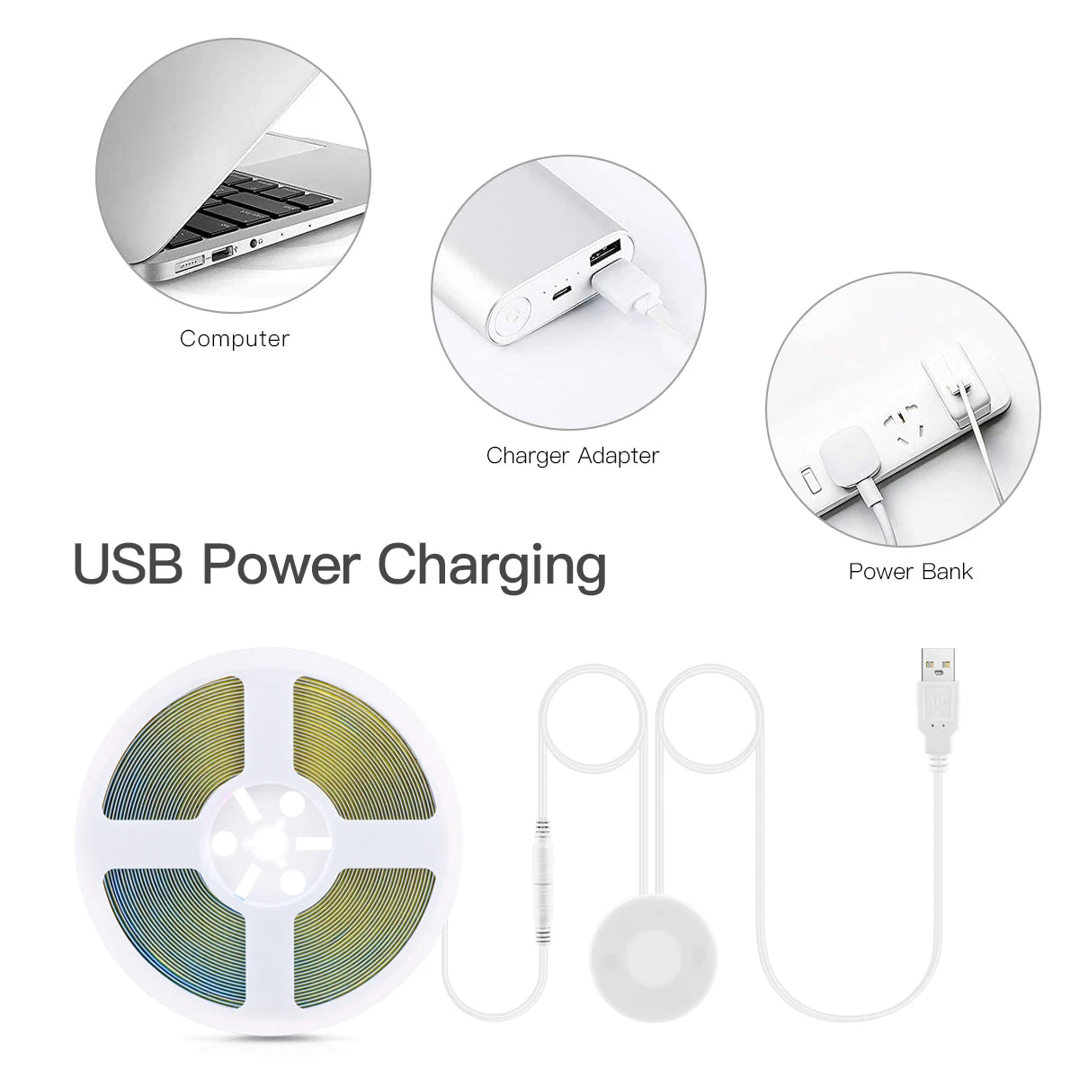 Taśma LED COB USB 5V do lustra makijażowego