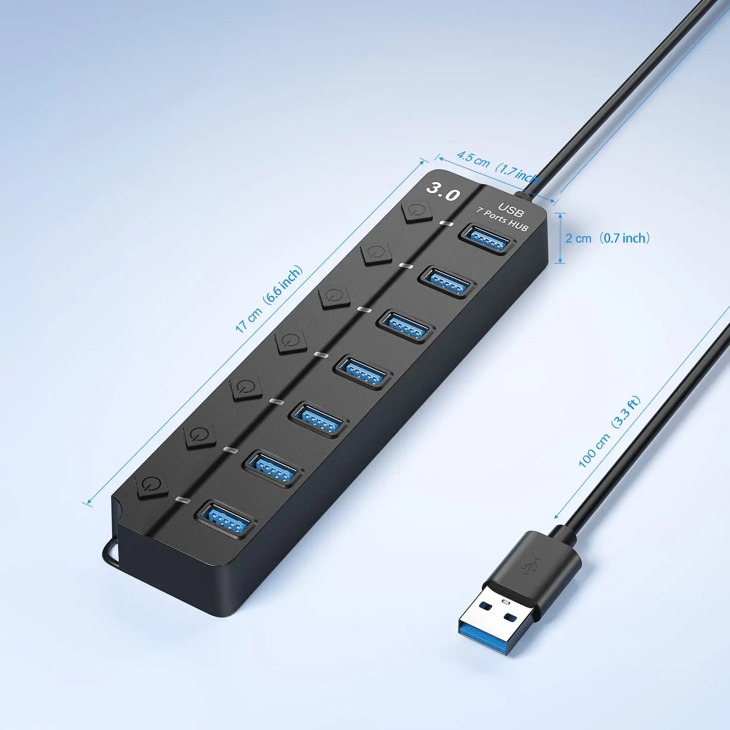 Hub USB 3.0 / 2.0 – rozdzielacz USB z długim kablem