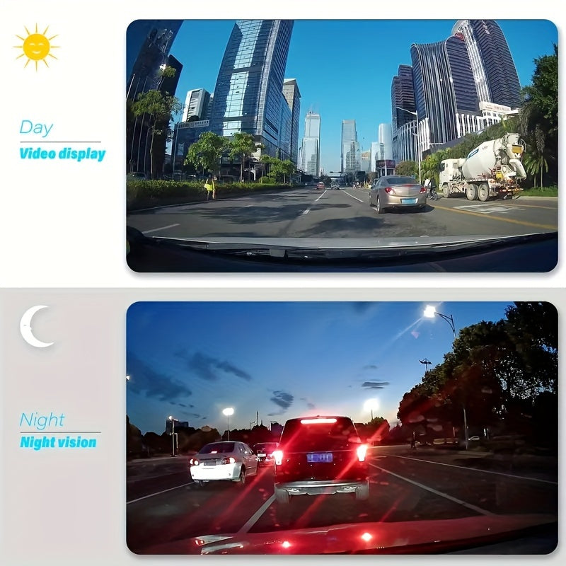 1080P Dash Cam Front And Rear Inside with Free 32GB SD Card, IR Night Vision, Loop Recording Car DVR Camera 3 Lens with 2 Inch IPS Screen 3 Cameras Car Dashcam, car Black Box Recording At Same Time, Wide Angle Dashboard Camer